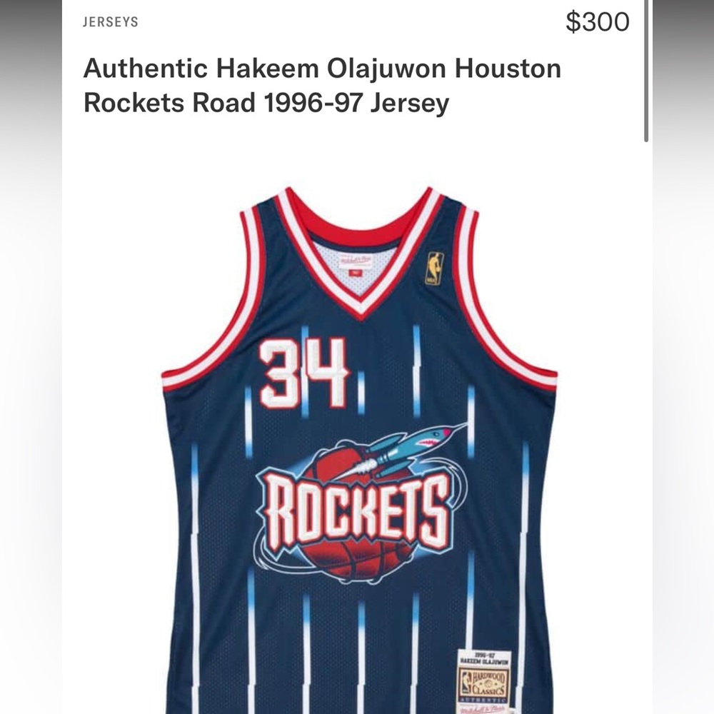 Rockets throw back jersey